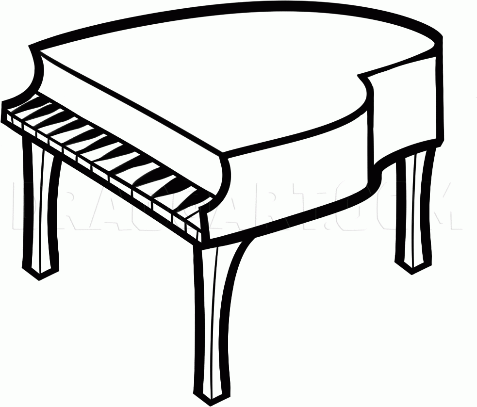 How To Draw A Piano For Kids Drawing Step By Step By Dawn DragoArt