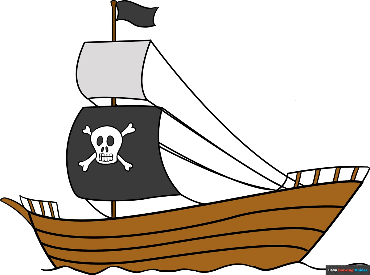 how to draw a pirate ship