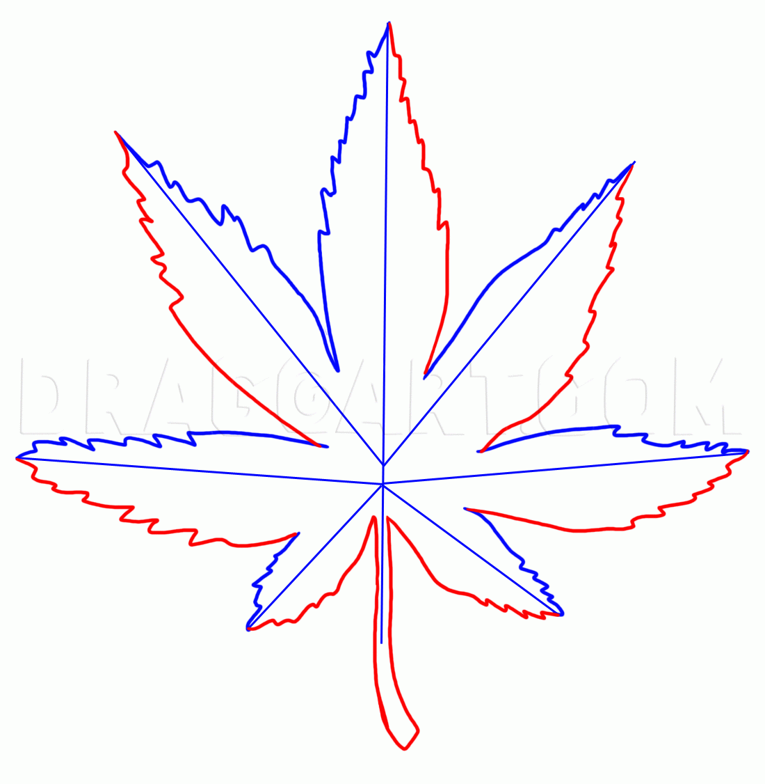How To Draw A Pot Leaf Drawing Step By Step By Dawn DragoArt