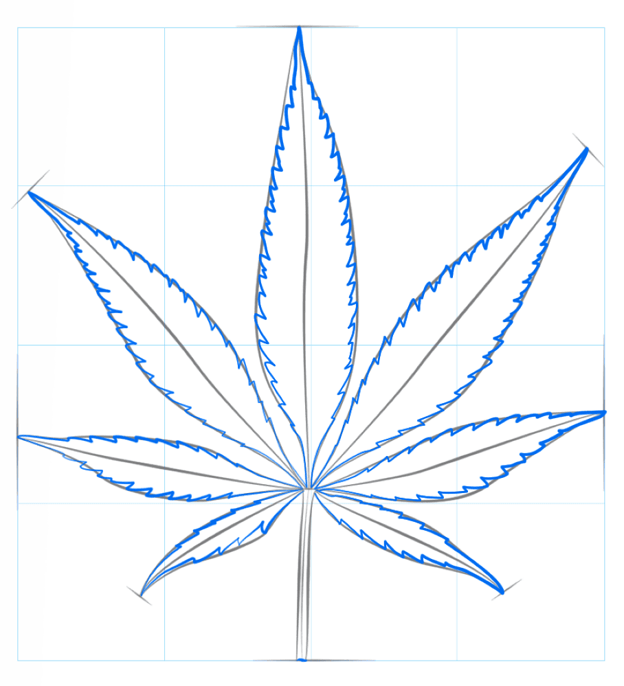 How To Draw A Pot Leaf Step By Step Drawing Tutorial