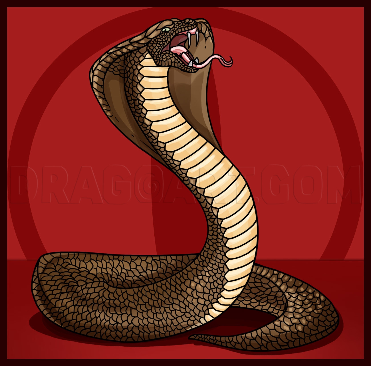 drawings of a king cobra