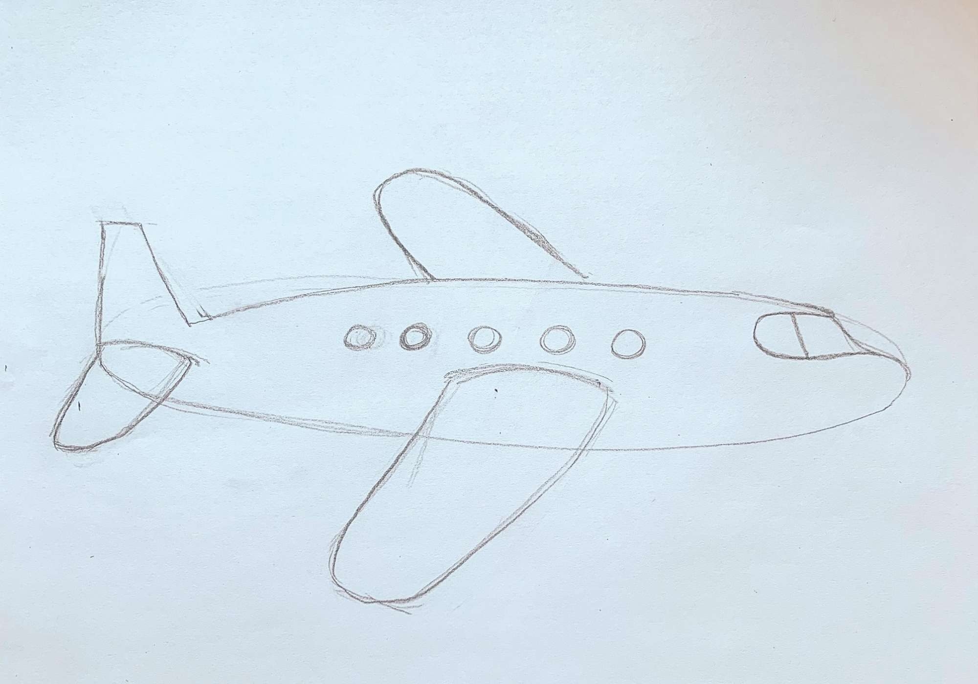 How To Draw An Airplane With Wings Tail Windows Basicdraw