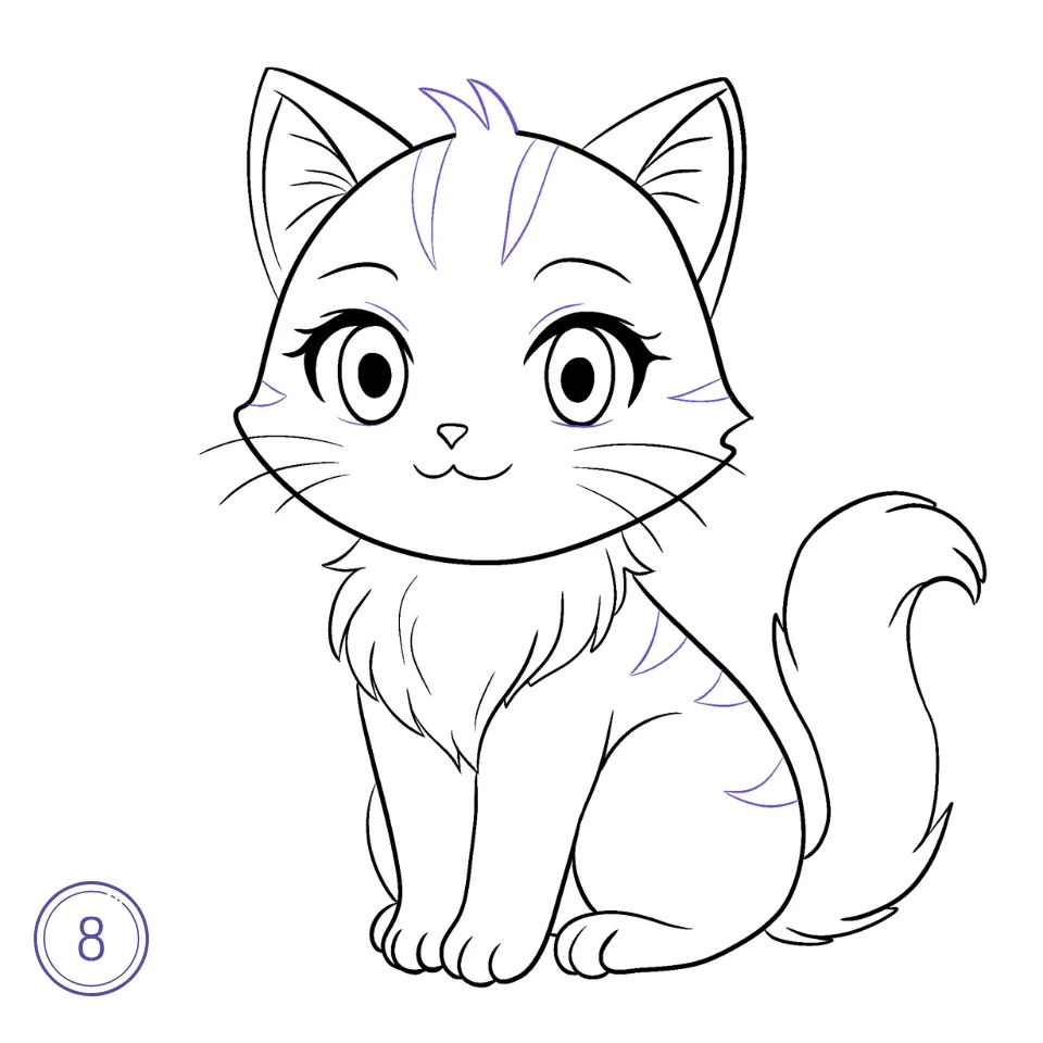 anime cat coloring page anime cat coloring page
