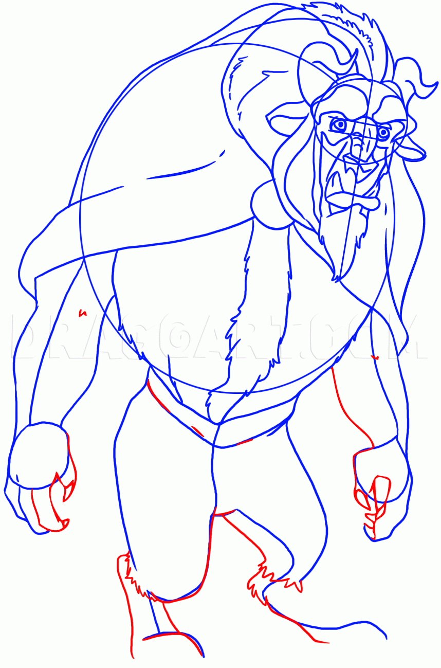 How To Draw Beast From Beauty And The Beast Drawing Step By Step By Dawn DragoArt
