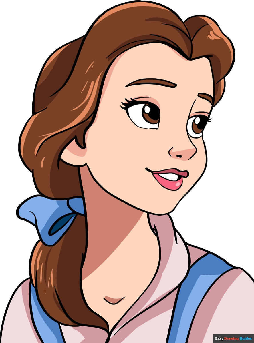 How To Draw Belle From Beauty And The Beast Really Easy Drawing Tutorial