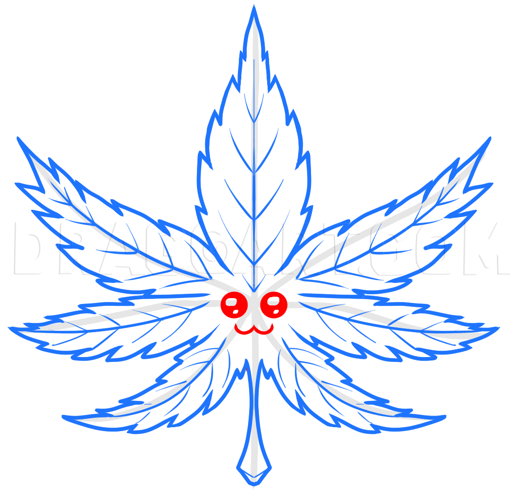 How To Draw Cannabis Vector Drawing Step By Step By Dawn DragoArt