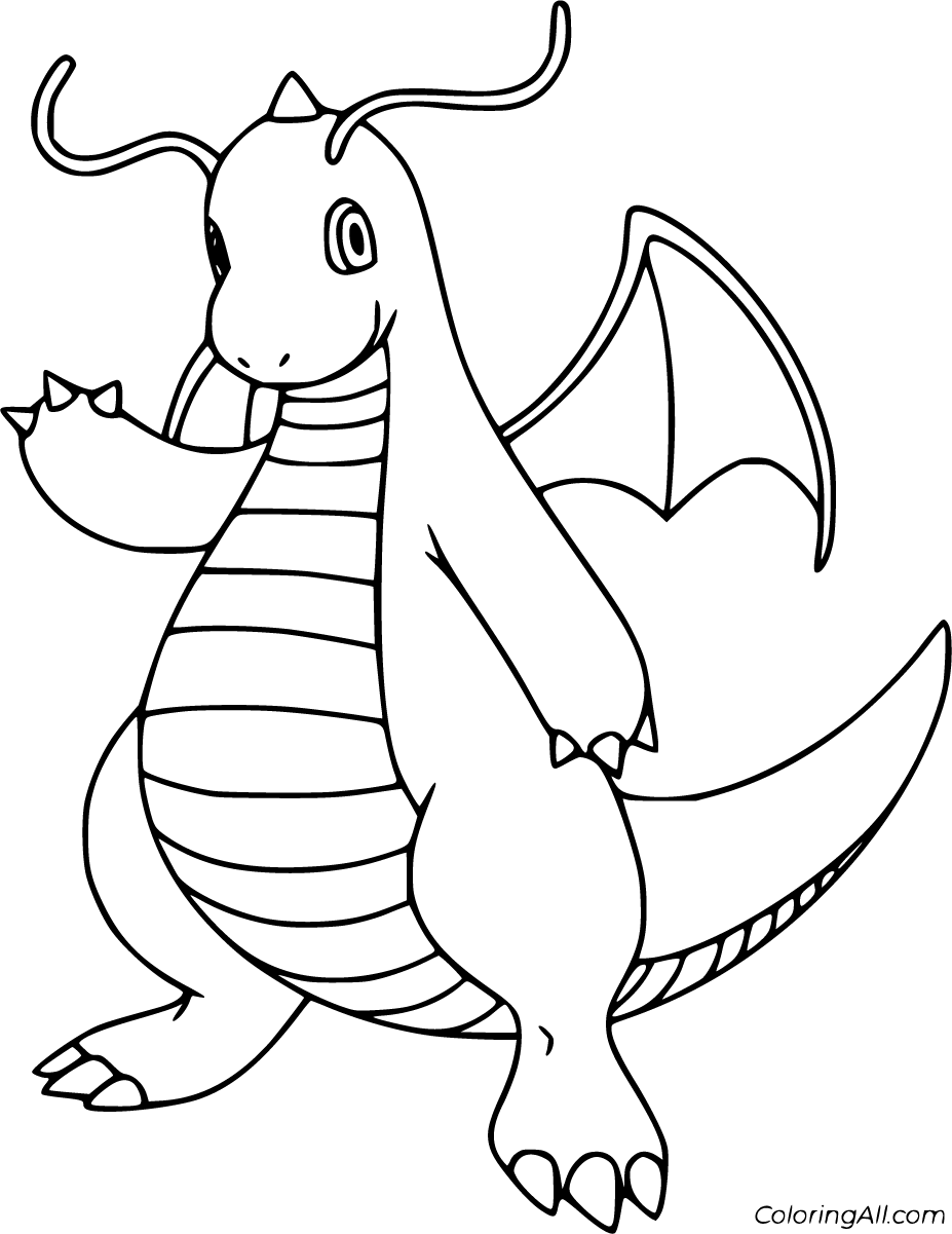 How To Draw Dragonite Pokemon Sketchok Easy Drawing Guides