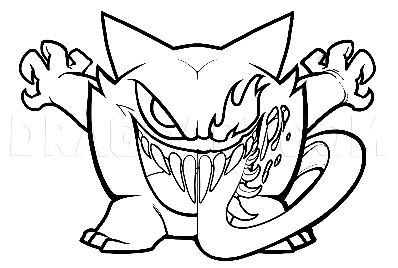 How To Draw Haunter Venom Pokemon Drawing Step By Step By Dawn DragoArt