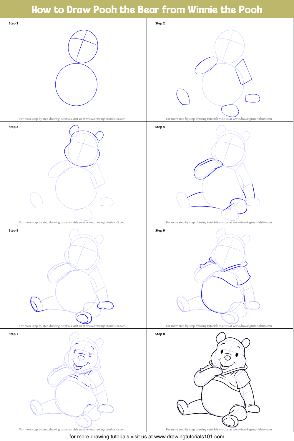 pooh bear how to draw