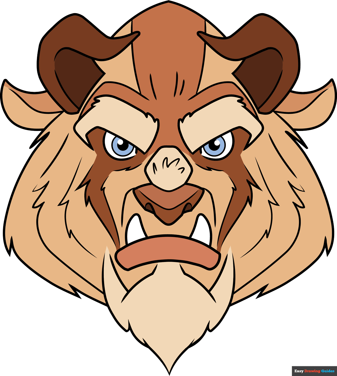 How To Draw The Beast From Beauty And The Beast Really Easy Drawing Tutorial