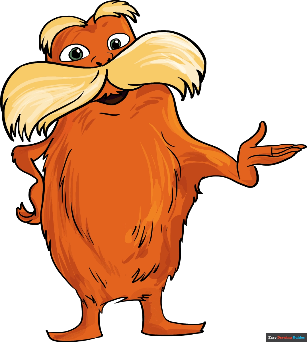 How To Draw The Lorax By Dr Seuss Really Easy Drawing Tutorial