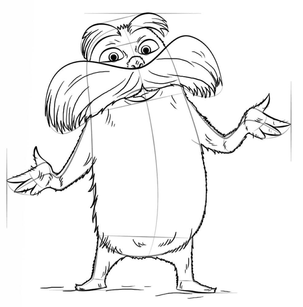 how to draw the lorax