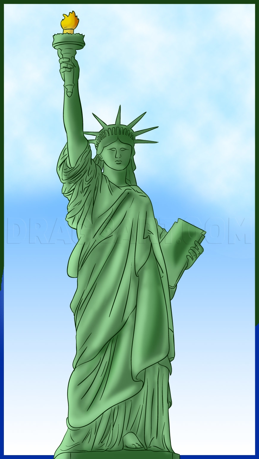 How To Draw The Statue Of Liberty Drawing Step By Step By Dawn DragoArt How To Draw The Statue Of Liberty Drawing Step By Step By Dawn DragoArt