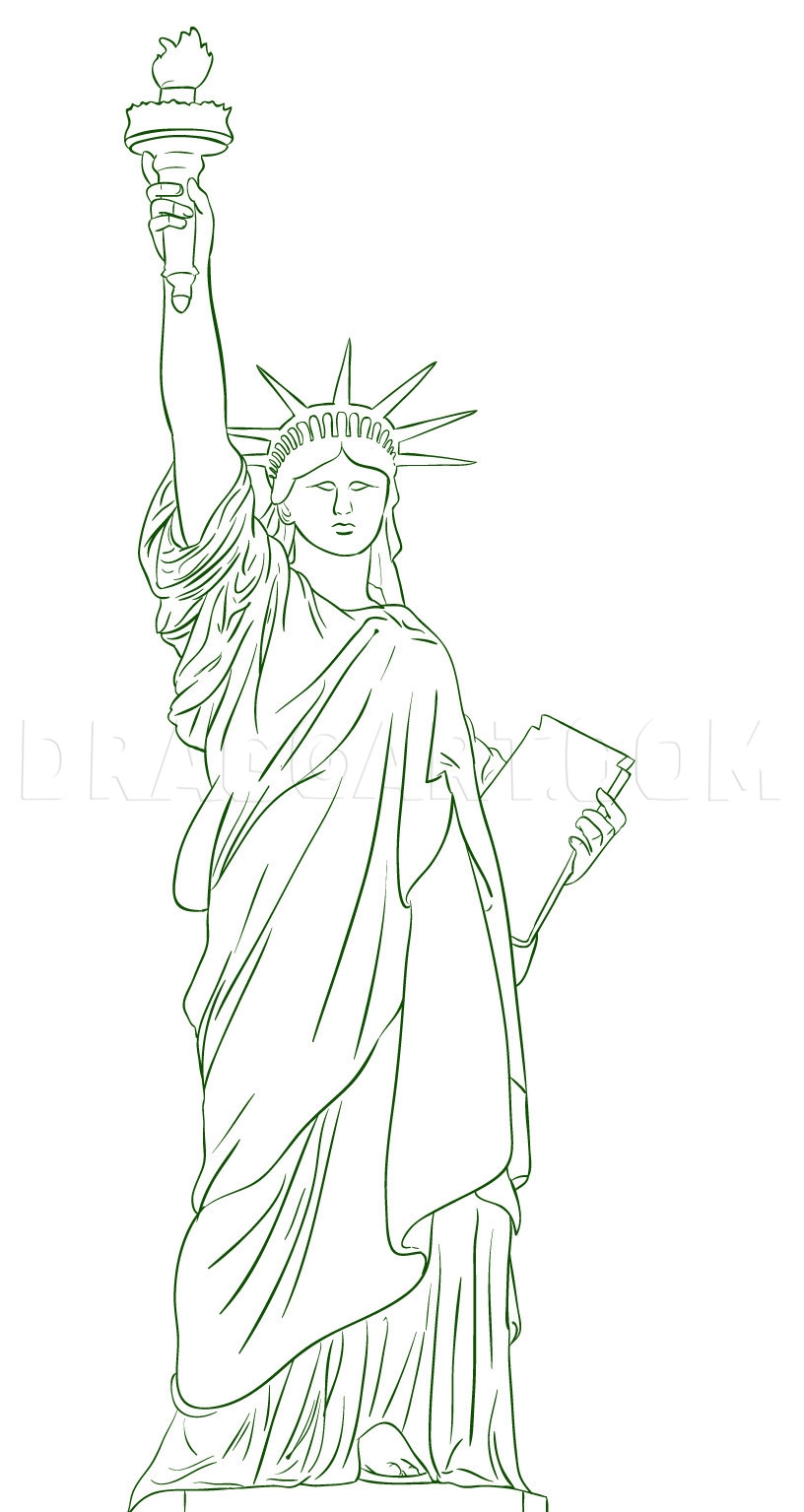 How To Draw The Statue Of Liberty Drawing Step By Step By Dawn DragoArt How To Draw The Statue Of Liberty Drawing Step By Step By Dawn DragoArt