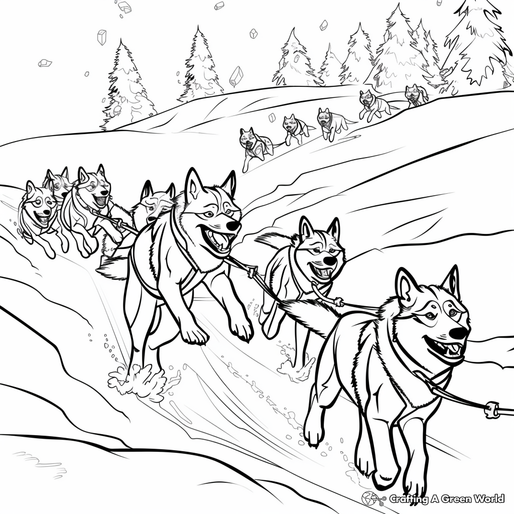 coloring pages of husky dogs