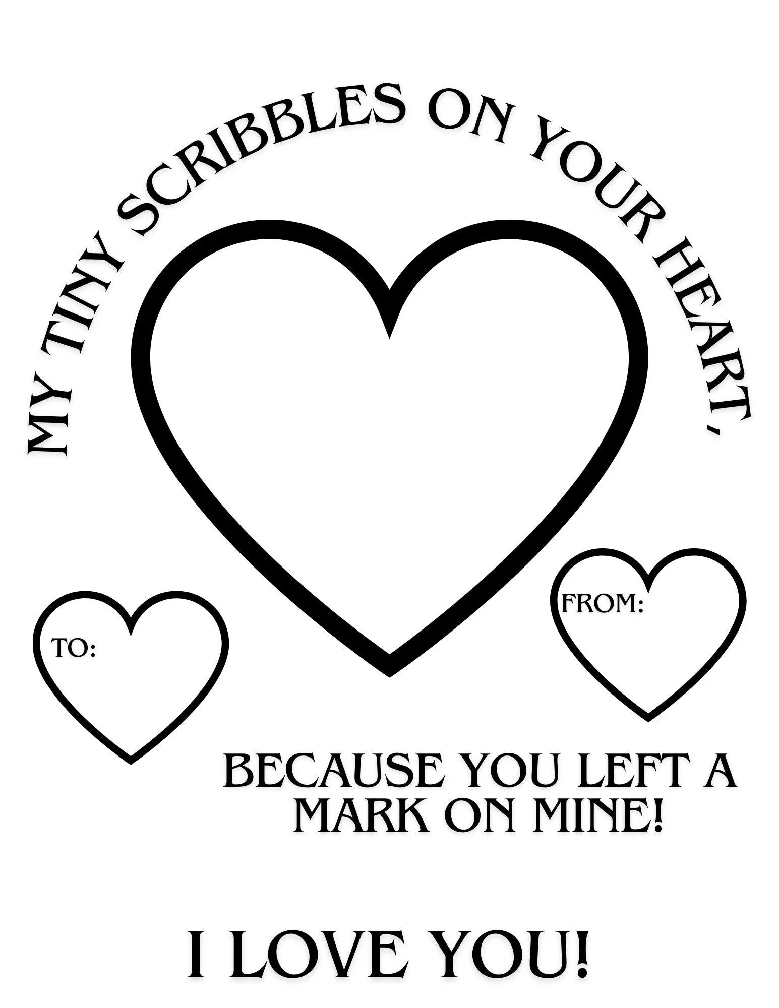 I Love You Coloring Page From Kids Etsy