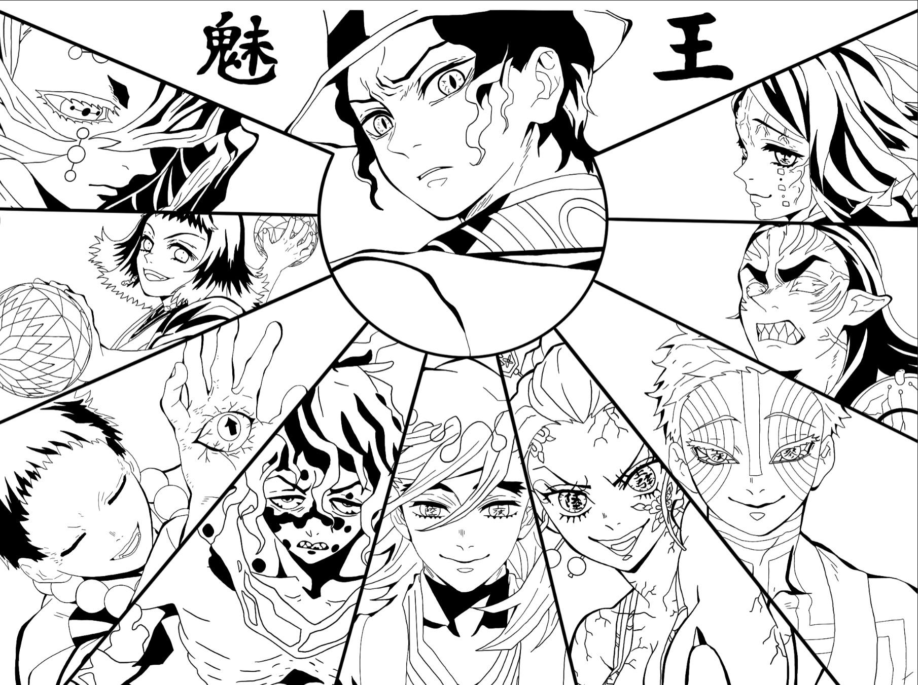 demon slayer color pages demon slayer color pages