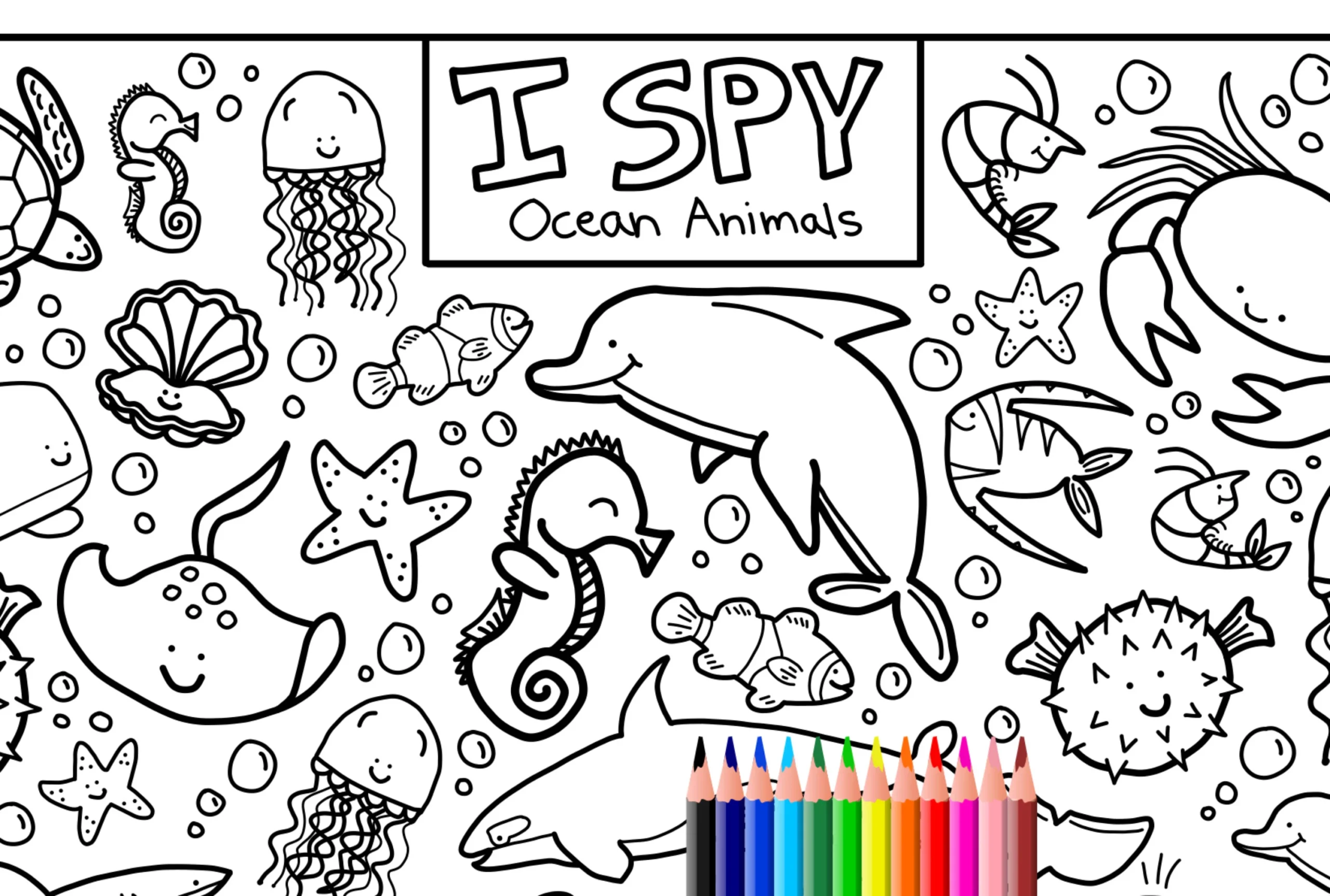 I Spy Ocean Animals Coloring Page Kids Activity digital Download Etsy I Spy Ocean Animals Coloring Page Kids Activity digital Download Etsy