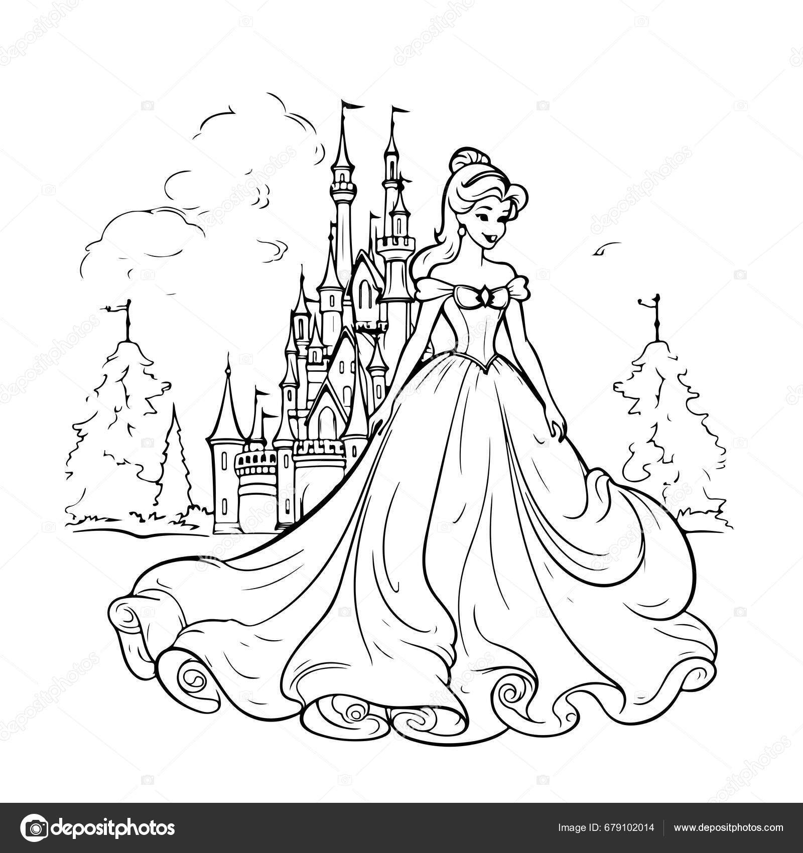 Illustration Princess Castle Coloring Book Stock Vector By VeronikaM 679102014