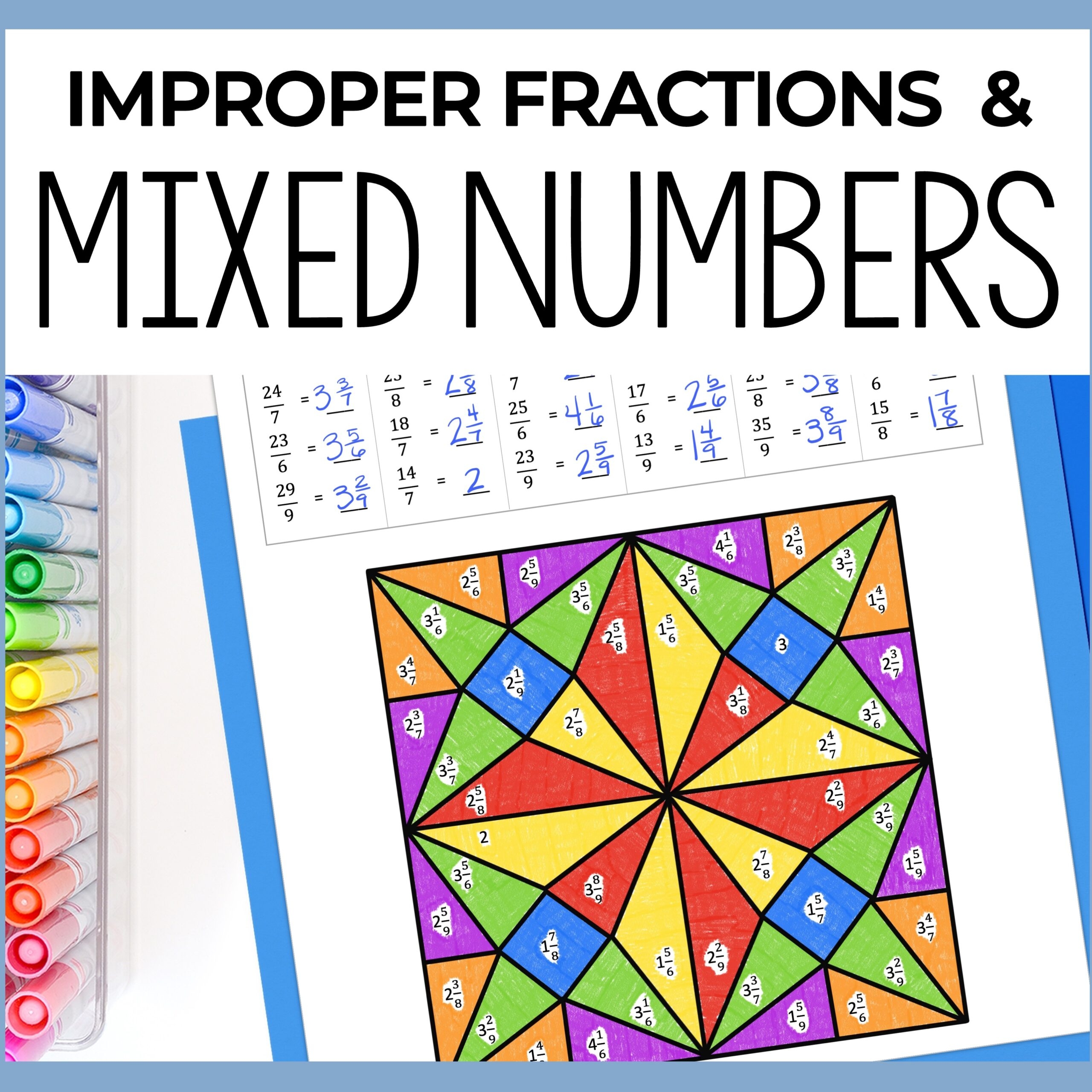 fraction color by number