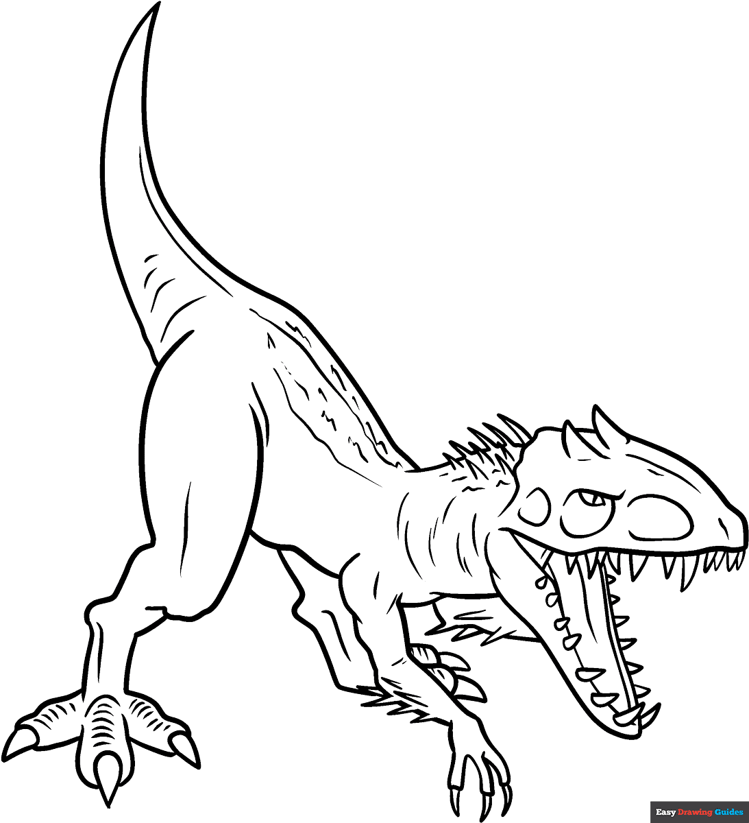 Indominus Rex Coloring Page Easy Drawing Guides Indominus Rex Coloring Page Easy Drawing Guides