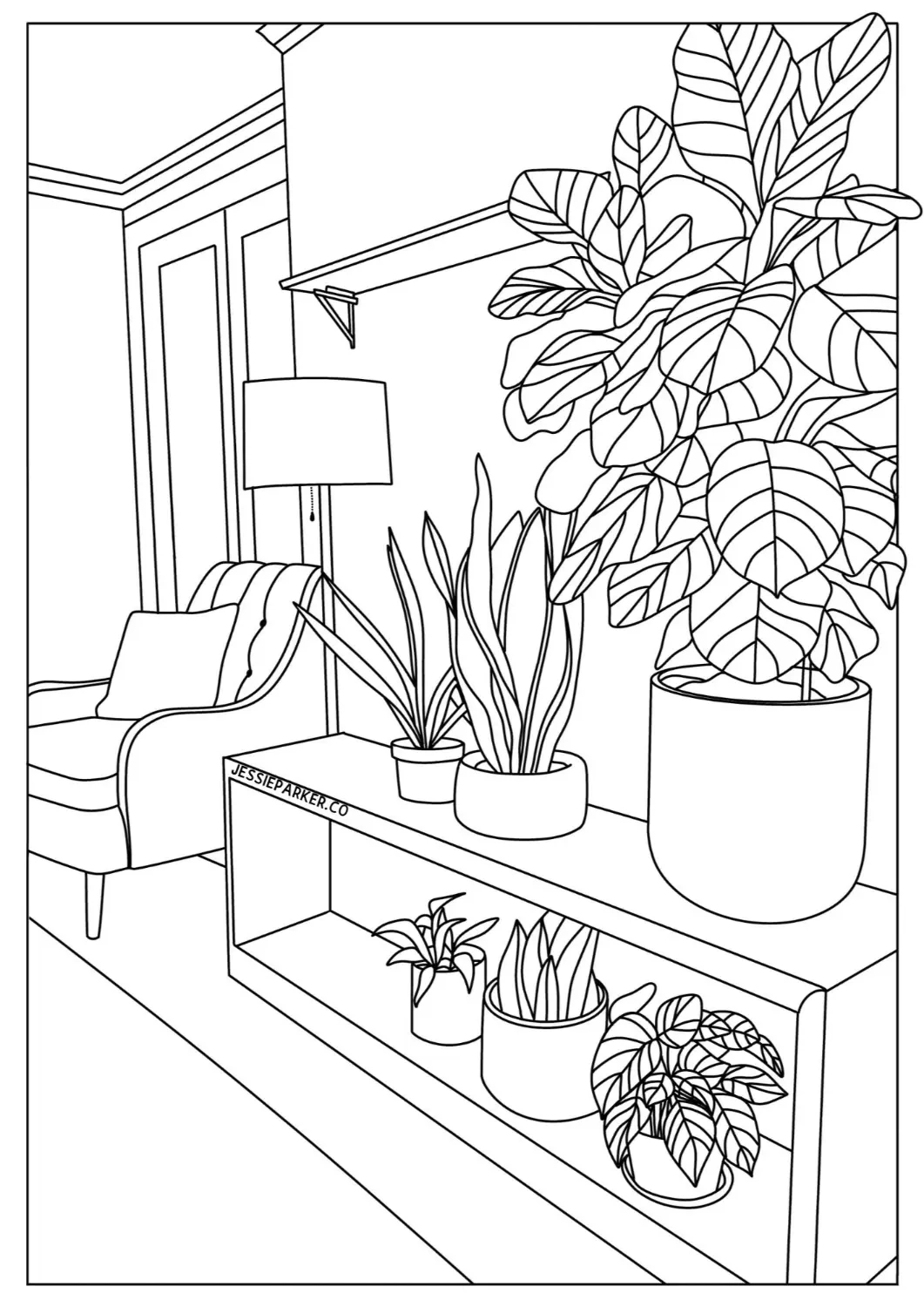 Indoor Plants Colouring Pages Free Printable PDF Jessie Parker