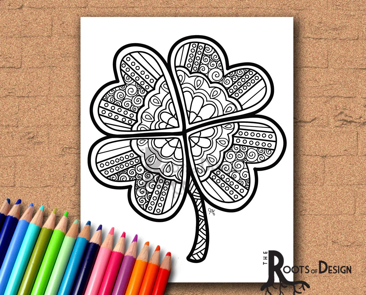 four leaf clover coloring page four leaf clover coloring page