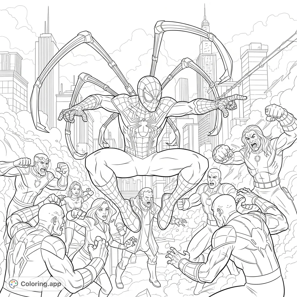 Iron Spider Man Vs Villains Coloring app