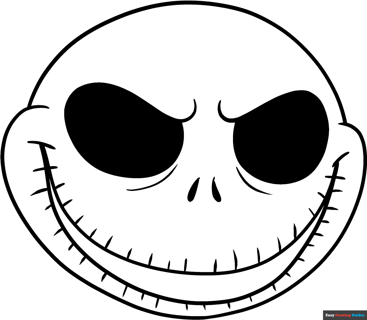 Jack Skellington s Face Coloring Page Easy Drawing Guides