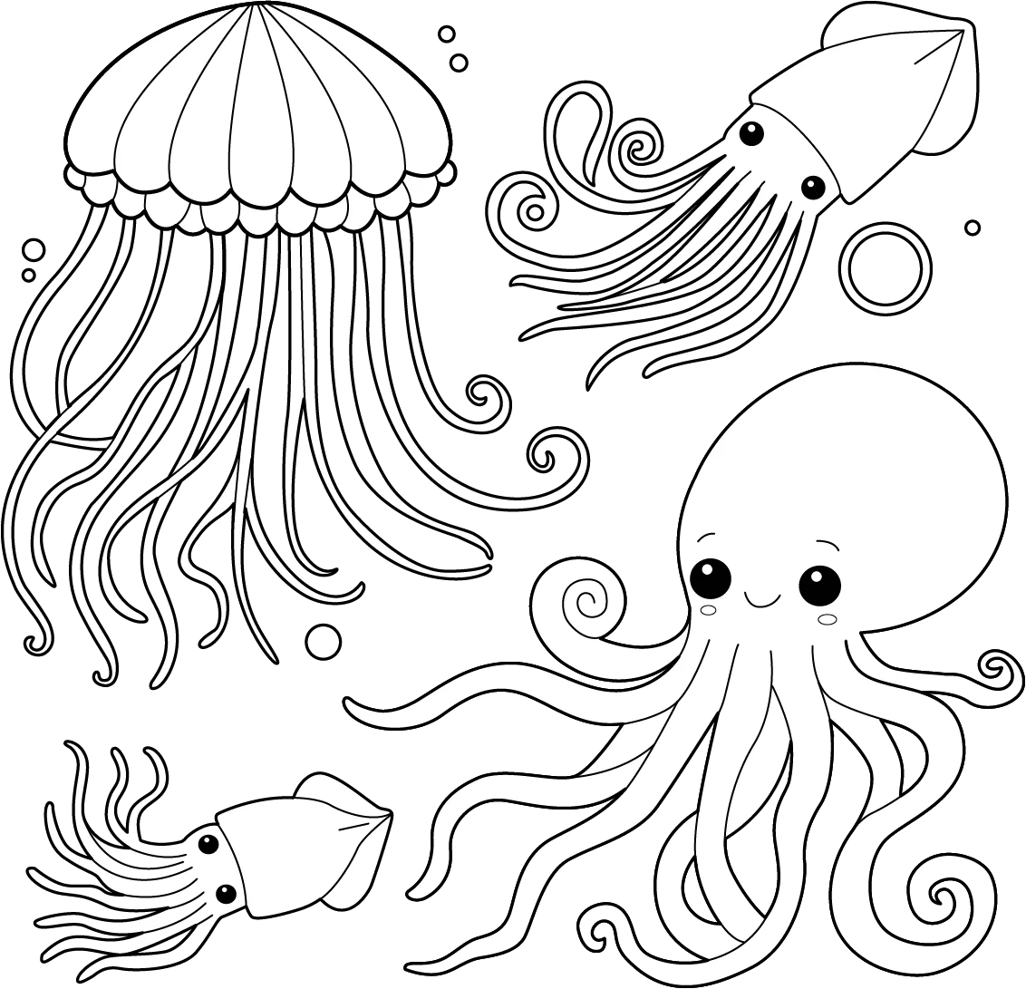 jelly fish coloring page jelly fish coloring page
