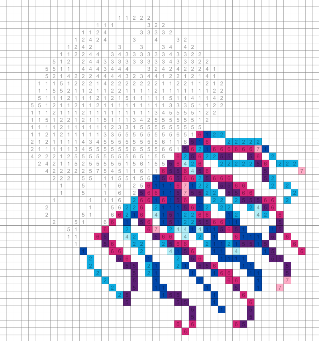 Jellyfish Pixel Color By Number For Adults Pixelcolorist