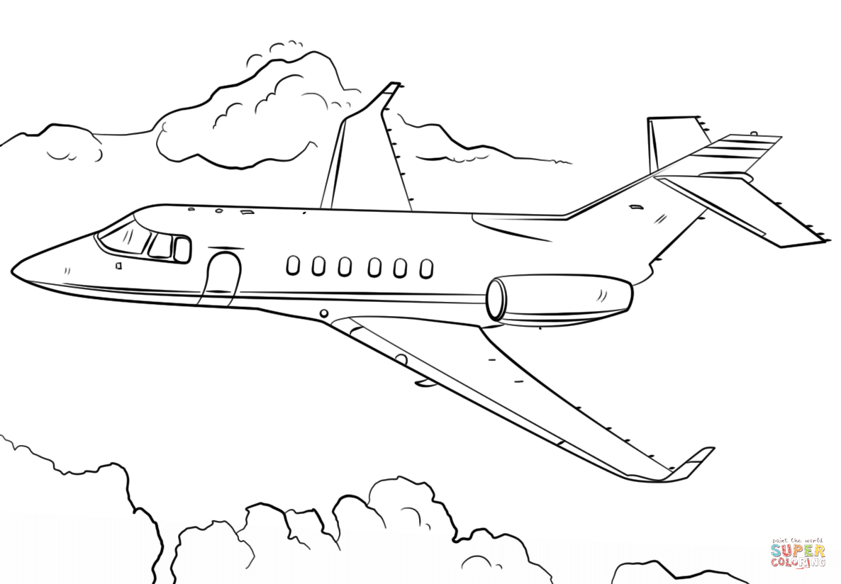 Jet Airplane Coloring Page Free Printable