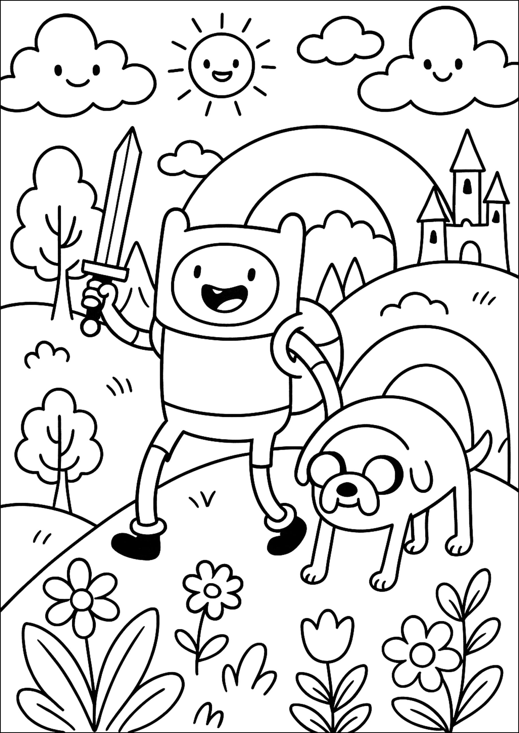 Joyful Adventure In An Enchanted Kingdom Adventure Time Coloring Pages Joyful Adventure In An Enchanted Kingdom Adventure Time Coloring Pages
