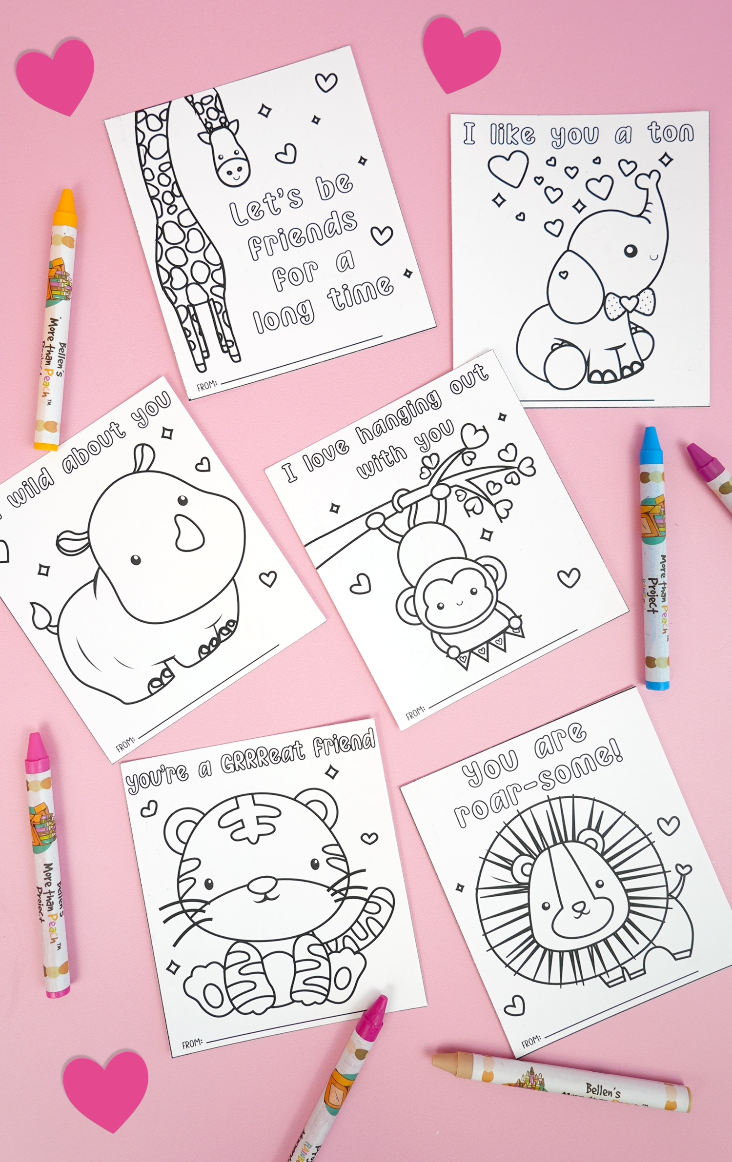 animal valentine coloring pages