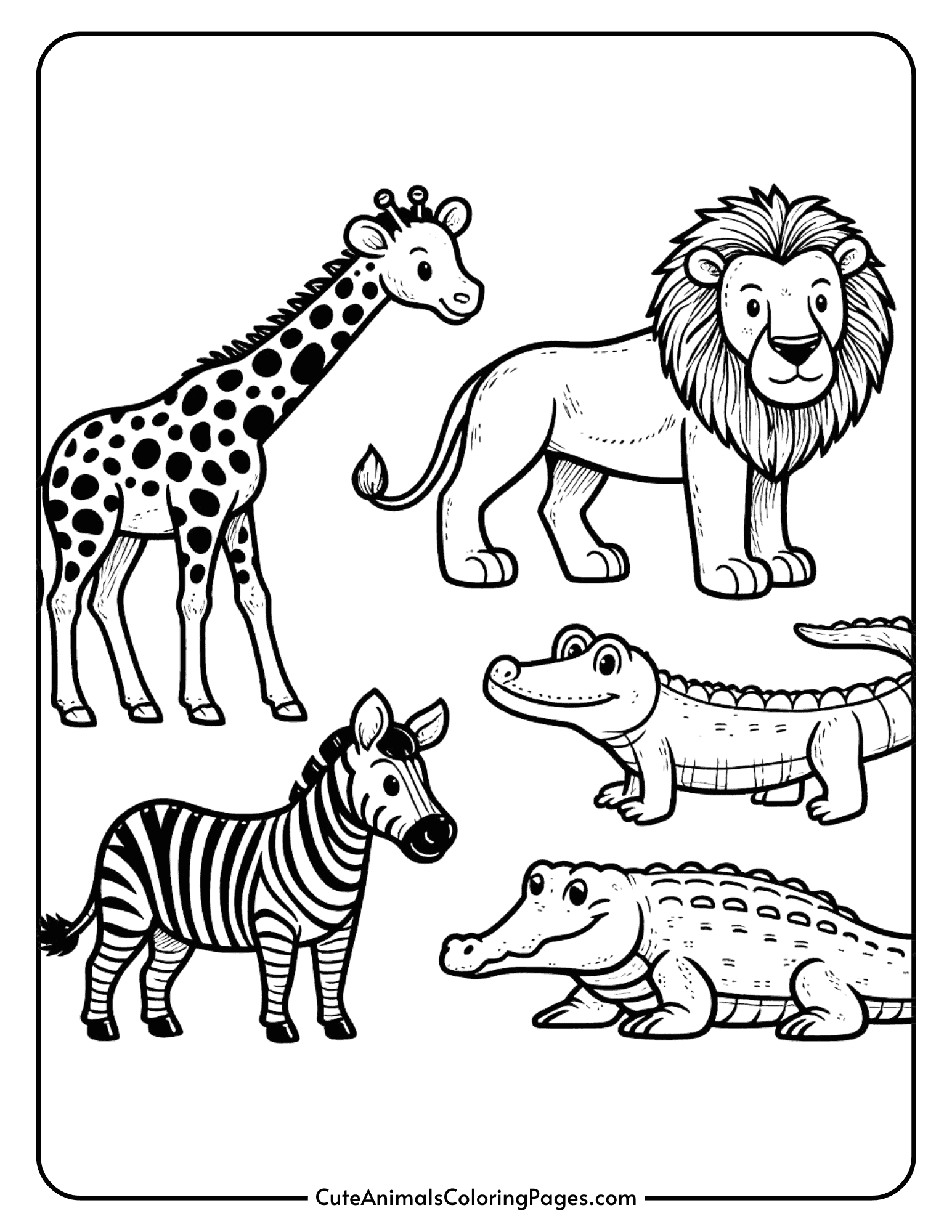 printable zoo animals coloring pages