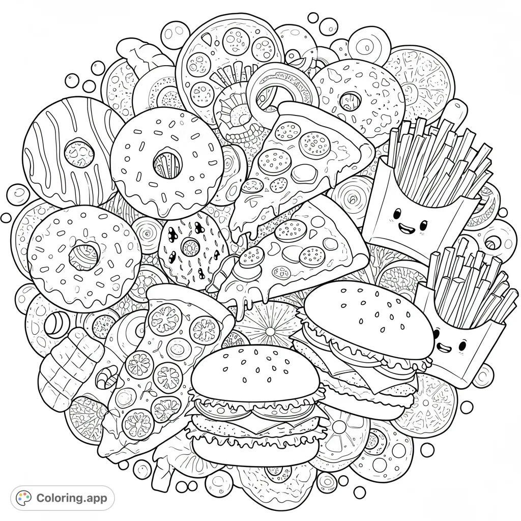 coloring pages of food
