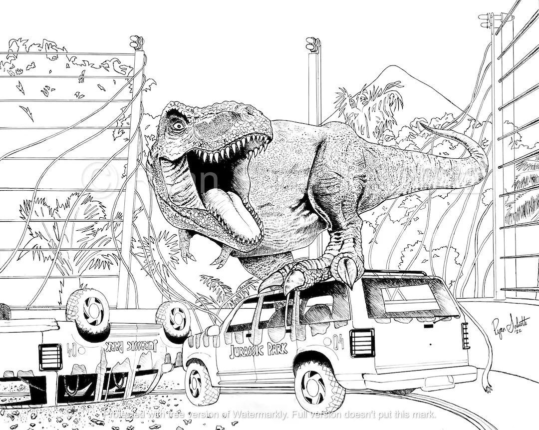 Jurassic Park T rex Ryan Schuette Jurassic World Coloring Printable Adult Coloring Page Instant Download Grayscale Illustration Etsy Jurassic Park T rex Ryan Schuette Jurassic World Coloring Printable Adult Coloring Page Instant Download Grayscale Illustration Etsy