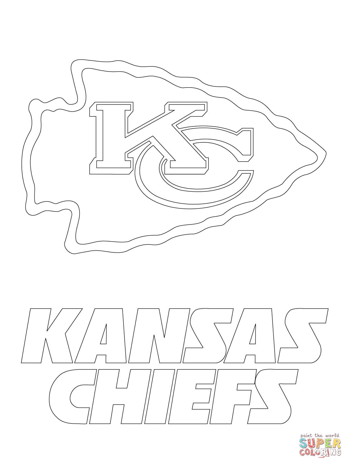 Kansas City Chiefs Logo Coloring Page Free Printable Kansas City Chiefs Logo Coloring Page Free Printable