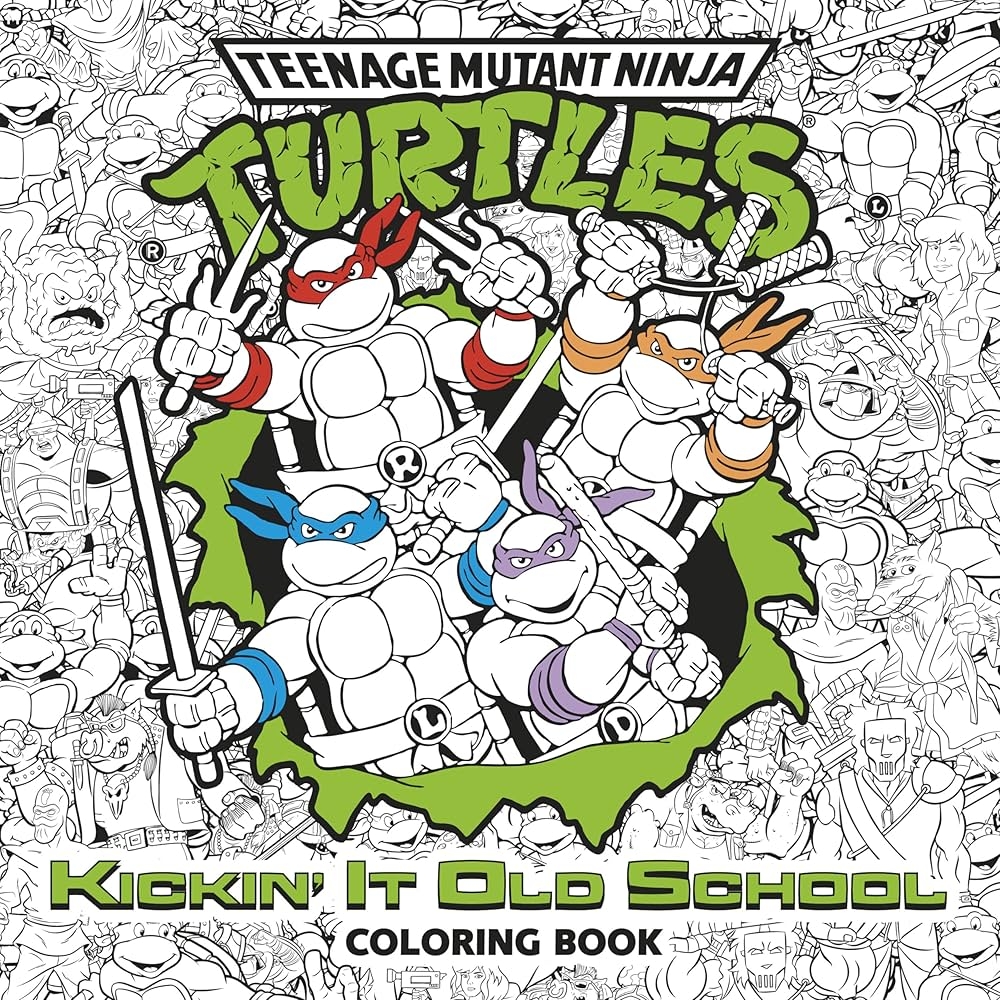 Kickin It Old School Coloring Book Teenage Mutant Ninja Turtles Adult Coloring Book Random House Spaziante Patrick 9781524701369 Amazon Books