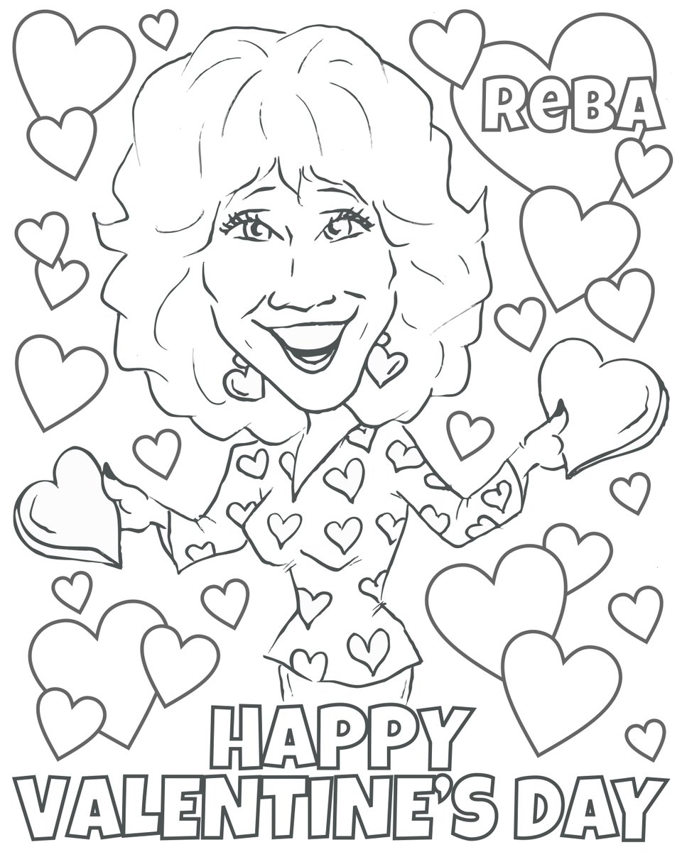 Kicking Off February With A Valentine Reba Coloring Page Download It Color It And Share It reba coloringpage happyvalentinesday rebamcentire