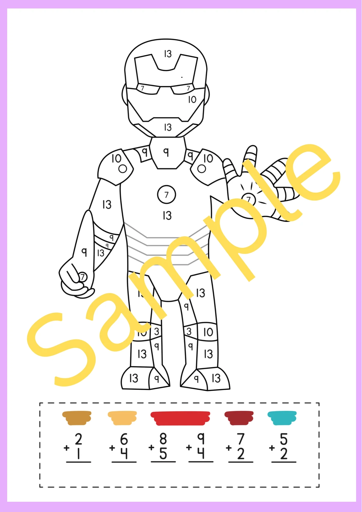 Kindergarten Math Worksheets Color By Number Avengers Addition Worksheet Kindergarten Math Worksheets Color By Number Avengers Addition Worksheet