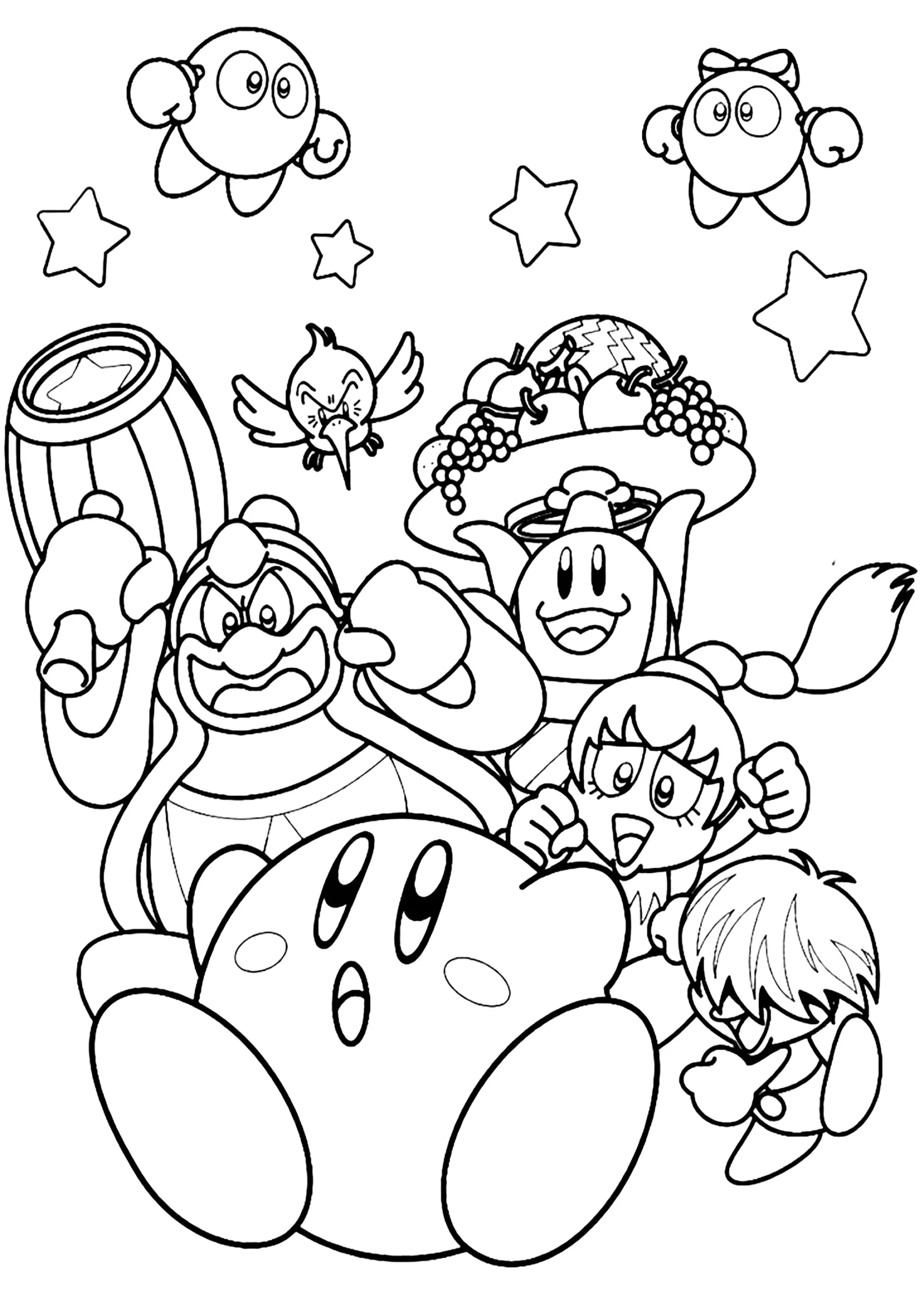 Kirby And Friends Kirby Coloring Pages Kirby And Friends Kirby Coloring Pages