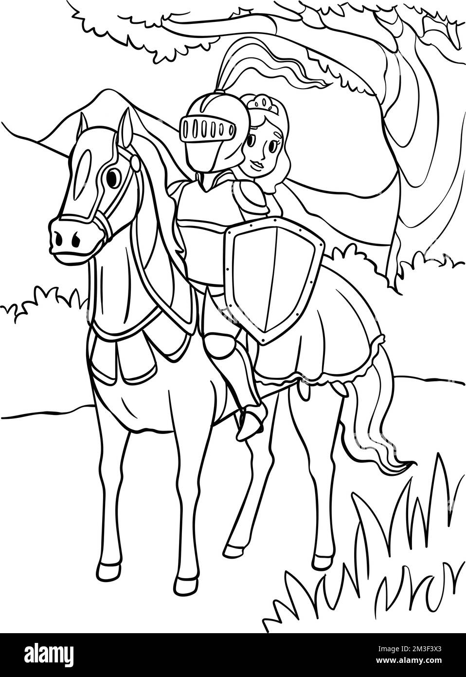 princess on horse coloring pages