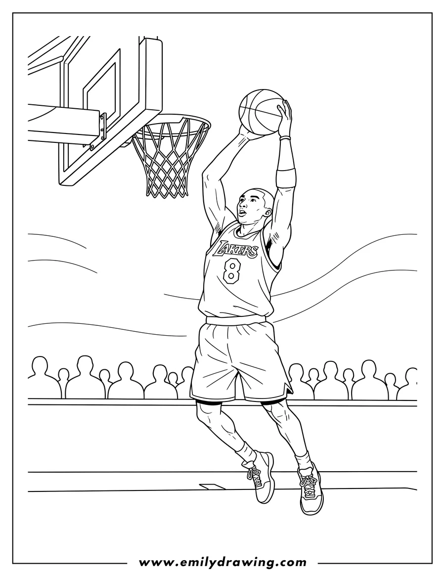 Kobe Bryant Coloring Pages Emily Drawing
