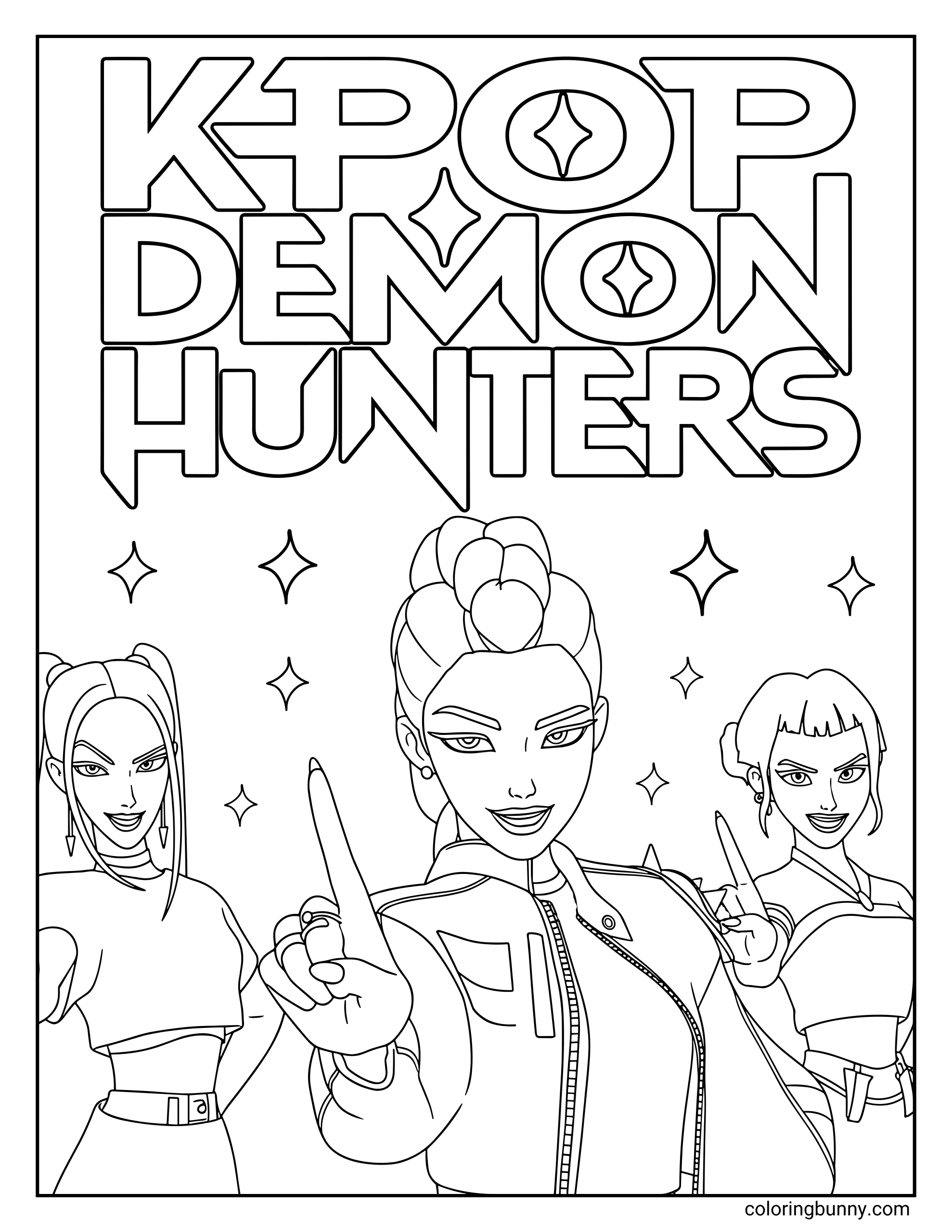 KPop Demon Hunters Coloring Pages 104 Free Printable PDFs 