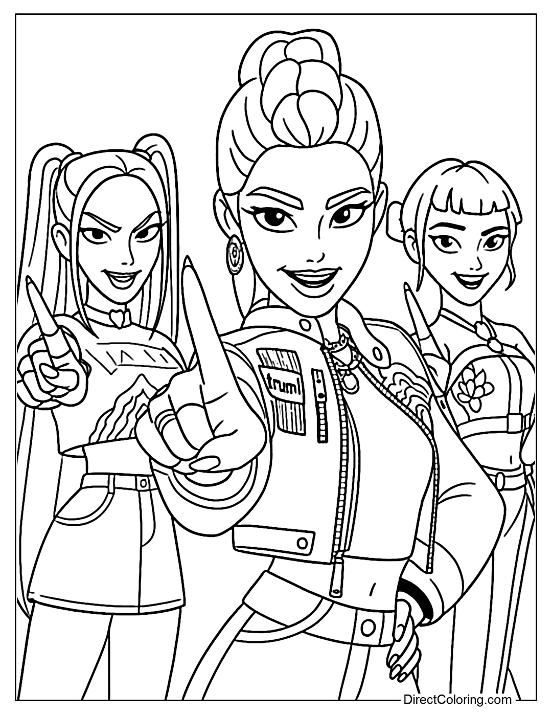 KPop Demon Hunters Coloring Pages Free PDF To Download And Print