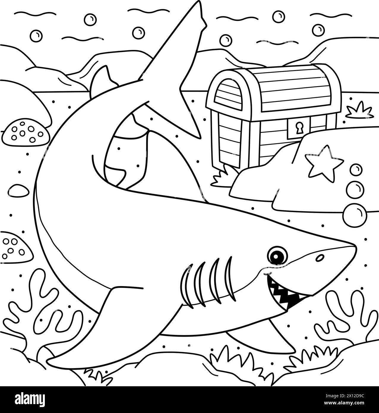 Lemon Shark Coloring Page For Kids Stock Vector Image Art Alamy