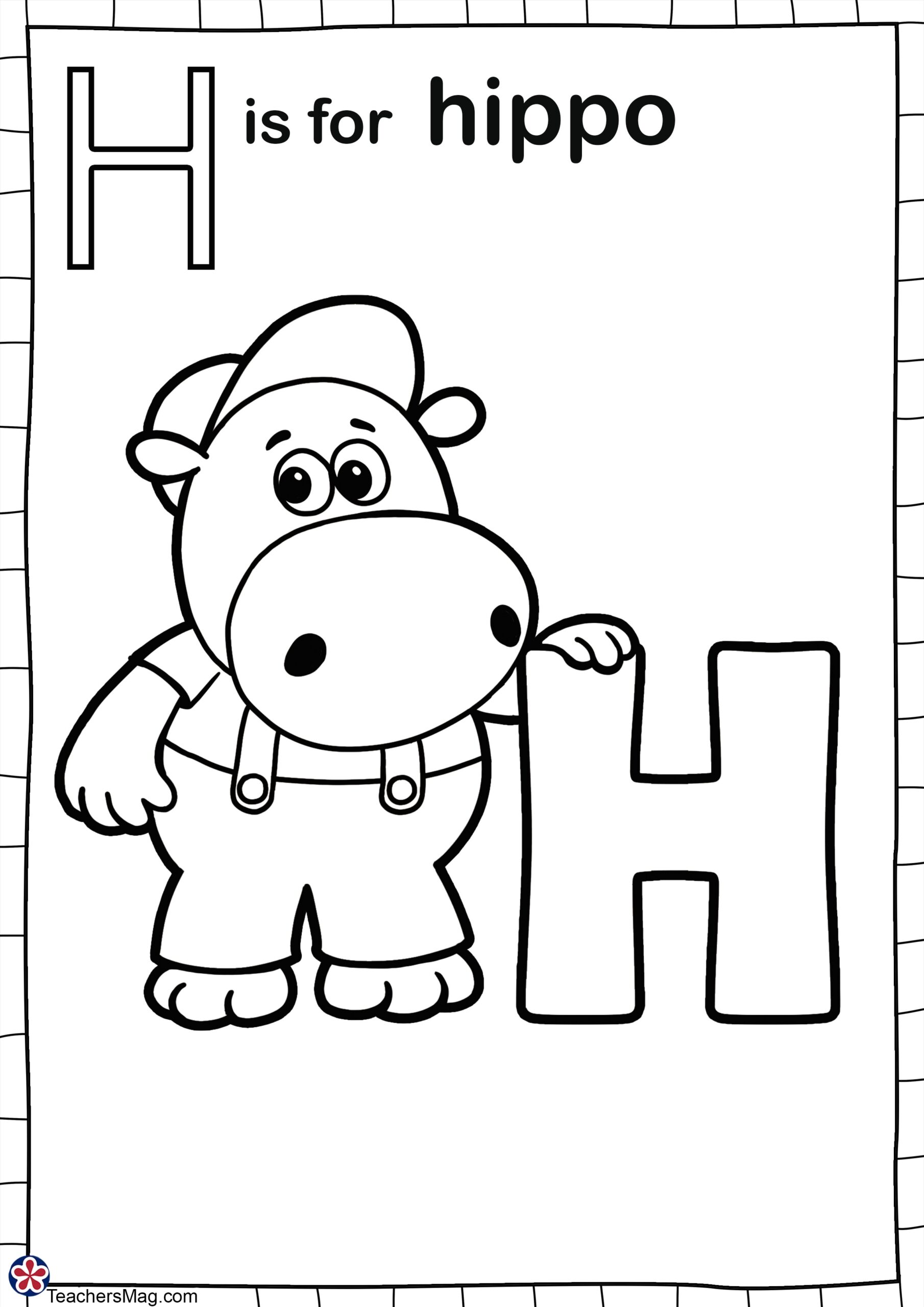 Letter H Is For Coloring Pages Printable TeachersMag