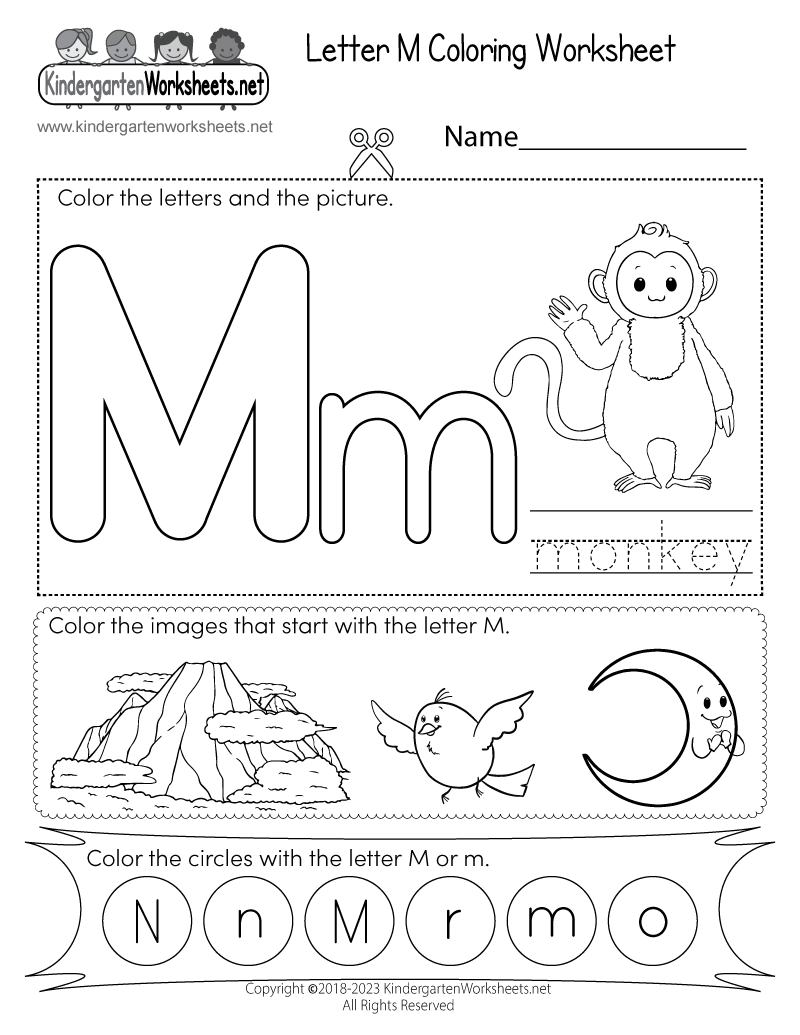 Letter M Coloring Worksheet Free Printable Digital PDF Letter M Coloring Worksheet Free Printable Digital PDF