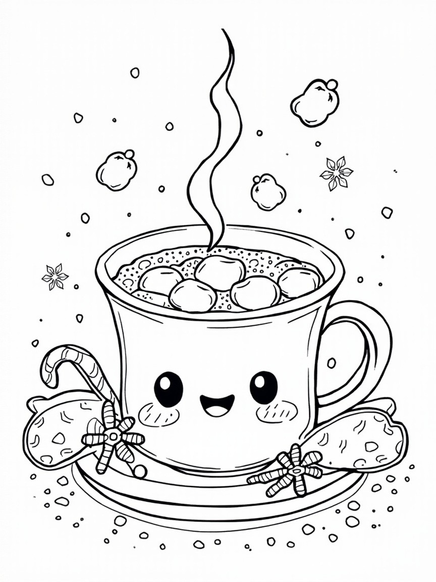 hot chocolate coloring page